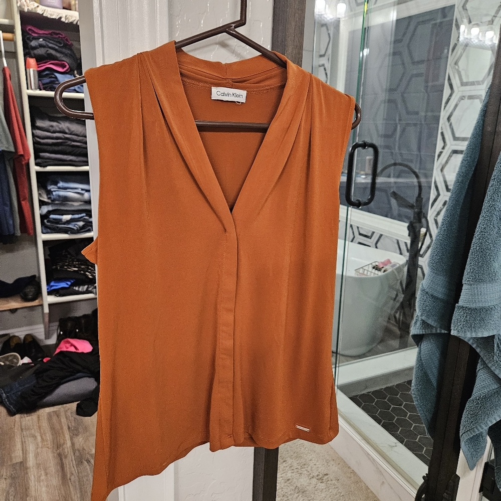 Calvin Klein Rust Sleeveless Top